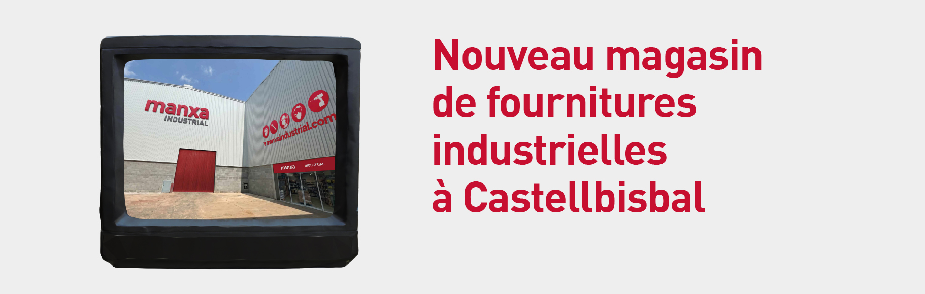 Image d'une télévision montrant la façade du nouveau magasin de Castellbisbal